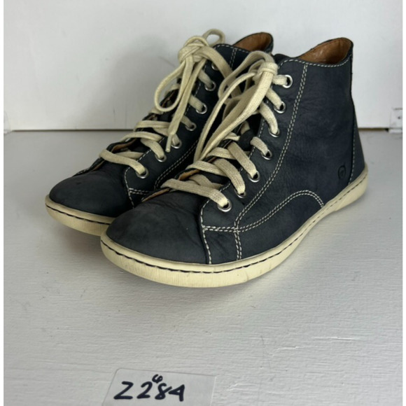 Born Sneakers Womens Size 6 Blue Suede High Top Leather Lace Up - Picture 2 of 11
